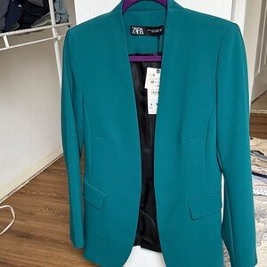 Zara Teal Blazer Jacket